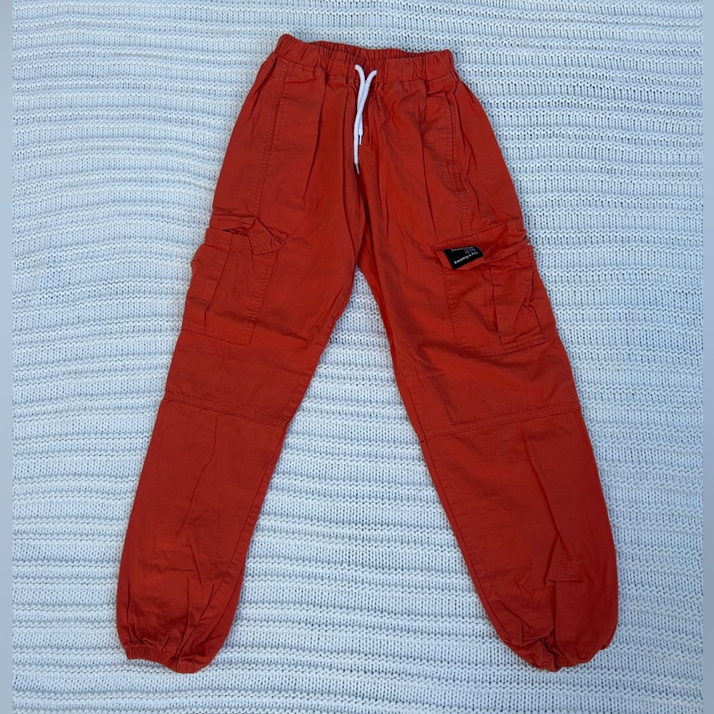 Orange Cargo Joggers, Size XS